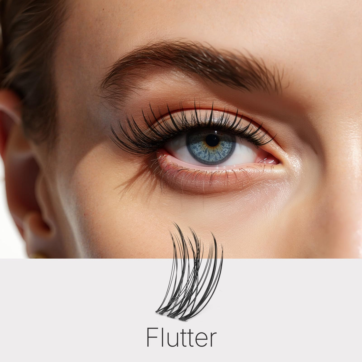 VEYESBEAUTY close-up of thin invisible band providing seamless blend and comfortable wear