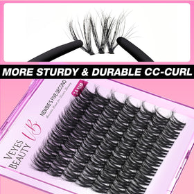 VEYESBEAUTY comparison before and after showing added wispy volume