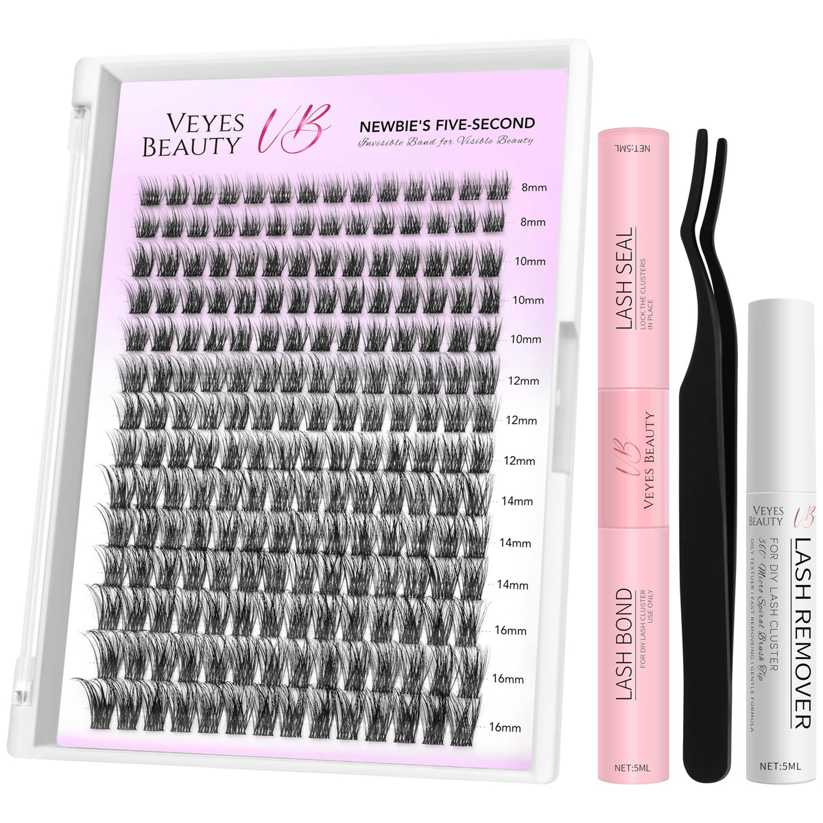 VEYESBEAUTY kit front packaging showing contents and benefits