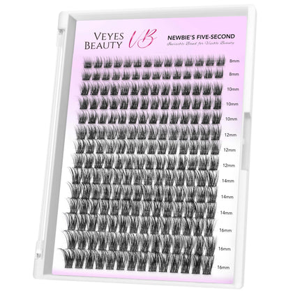 VEYESBEAUTY tray front view showing mixed 8–16mm clusters and packaging benefits