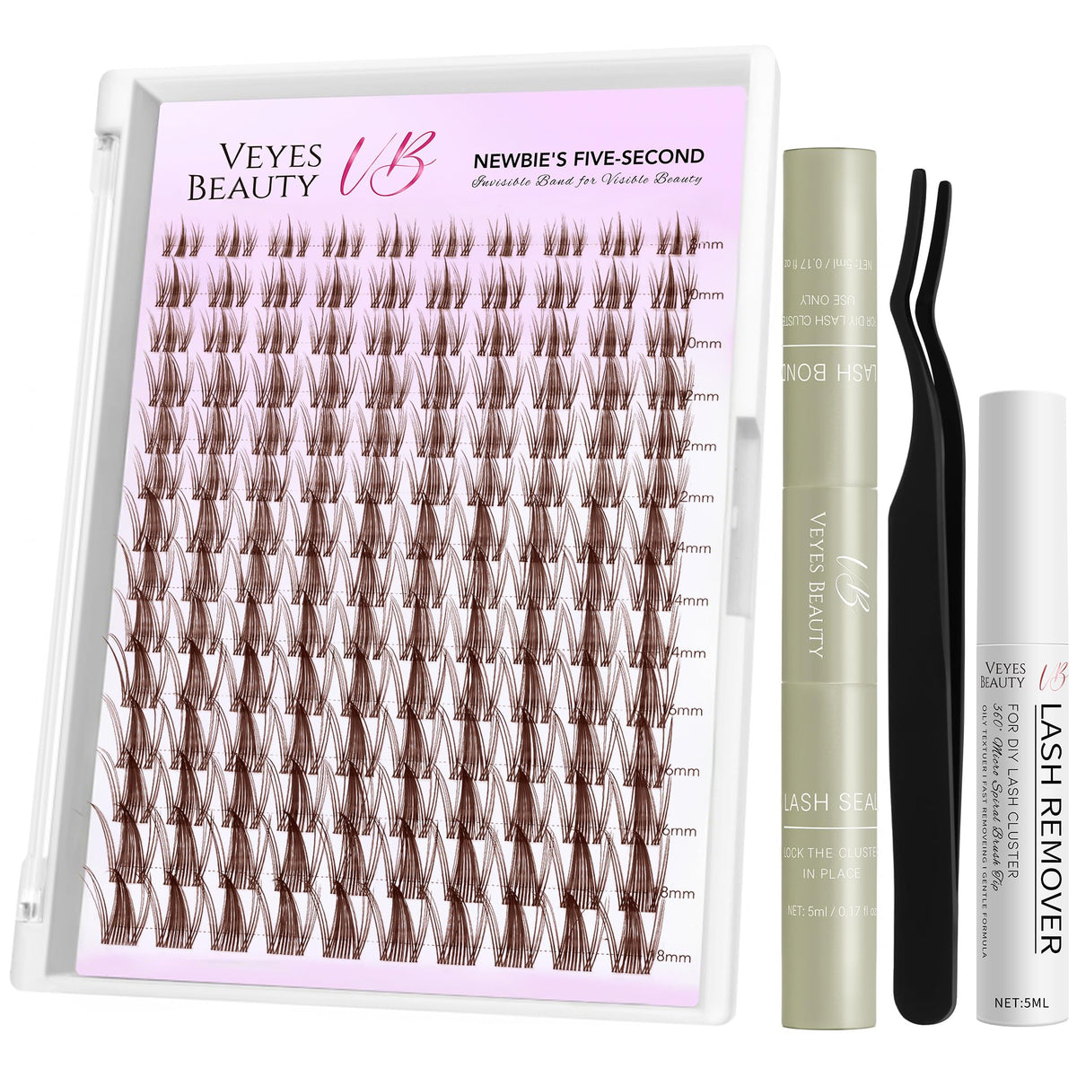 VEYESBEAUTY front packaging kit showing contents and quick-start benefit