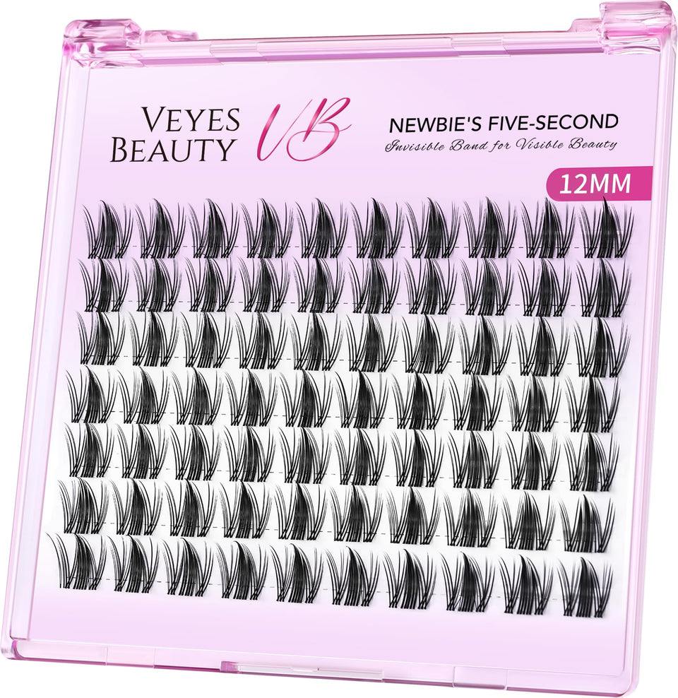 VEYESBEAUTY front view of lash tray showing cluster layout and packaging benefit