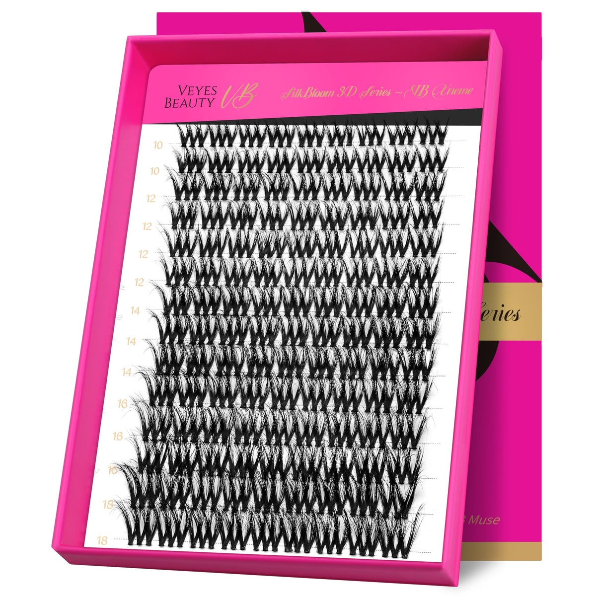 VEYESBEAUTY front packaging showing VBmuse clusters for easy identification and purchase