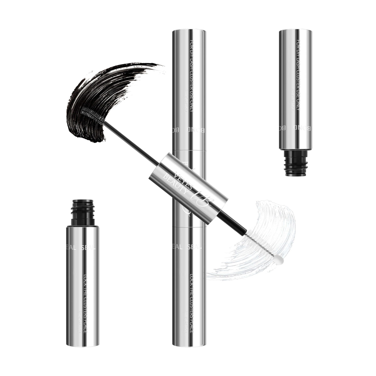 VEYESBEAUTY front packaging showing both glue and seal for convenient use