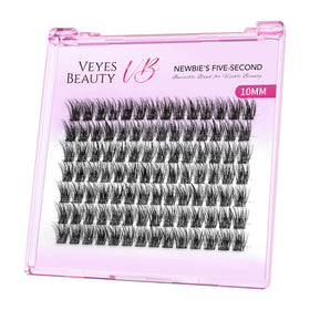 VEYESBEAUTY front tray showing dreamy 10mm clusters, easy selection benefit