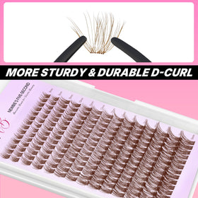 VEYESBEAUTY in-use image applying clusters with tweezers for easy DIY