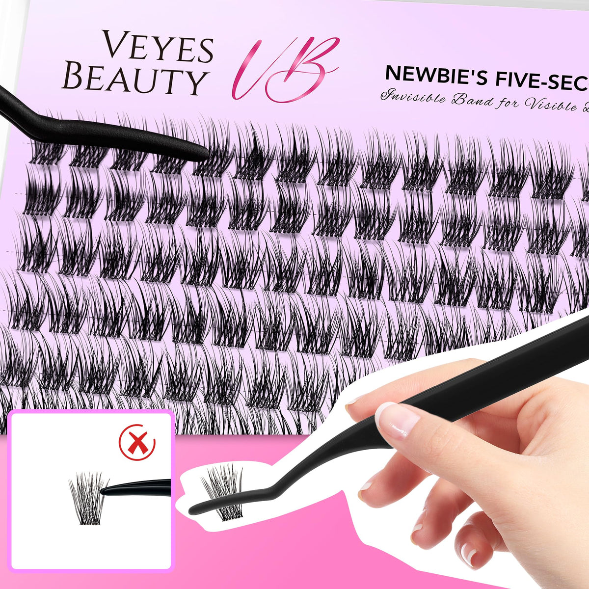VEYESBEAUTY fiber texture close-up showing soft PBT lashes that blend naturally