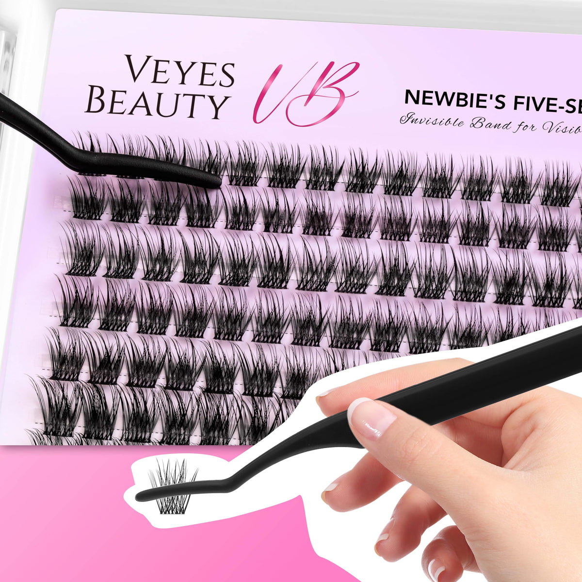 VEYESBEAUTY length comparison scale illustrating 8mm to 16mm styling options