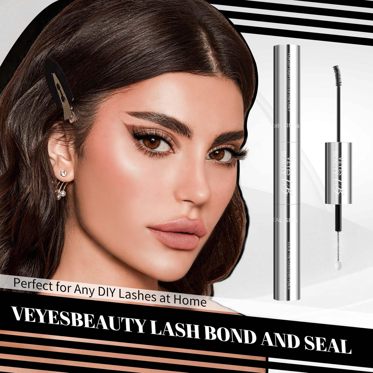 VEYESBEAUTY lifestyle ready look demonstrating longer-lasting lash finish
