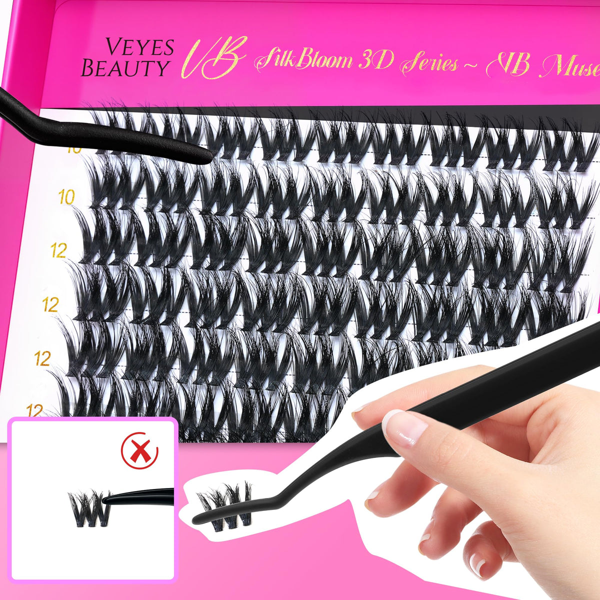 VEYESBEAUTY scale comparison on hand showing cluster size and reuse practicality