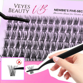 VEYESBEAUTY ruler comparison of 8–16mm cluster lengths for customizable volume