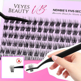 VEYESBEAUTY size comparison with a coin to show compact tray and cluster scale