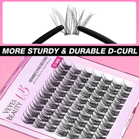 VEYESBEAUTY model side profile showing natural wispy lash effect