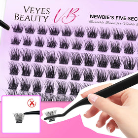 VEYESBEAUTY invisible band comparison demonstrating nearly undetectable base for seamless blending