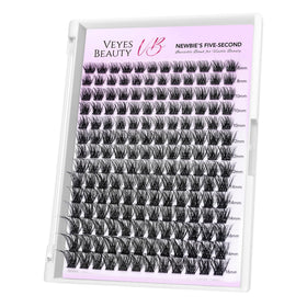 VEYESBEAUTY Siren tray front packaging showing mixed 8–16mm clusters for easy selection
