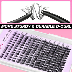 VEYESBEAUTY lash clusters worn on a model eye showing wispy finish and comfortable wear