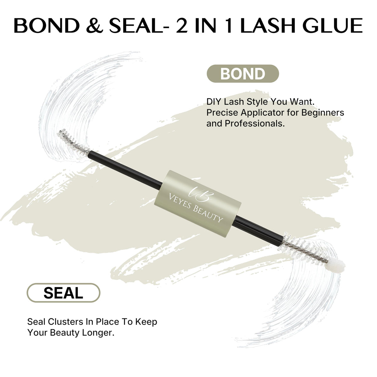 VEYESBEAUTY spiral applicator close-up for precise glue application and easy control