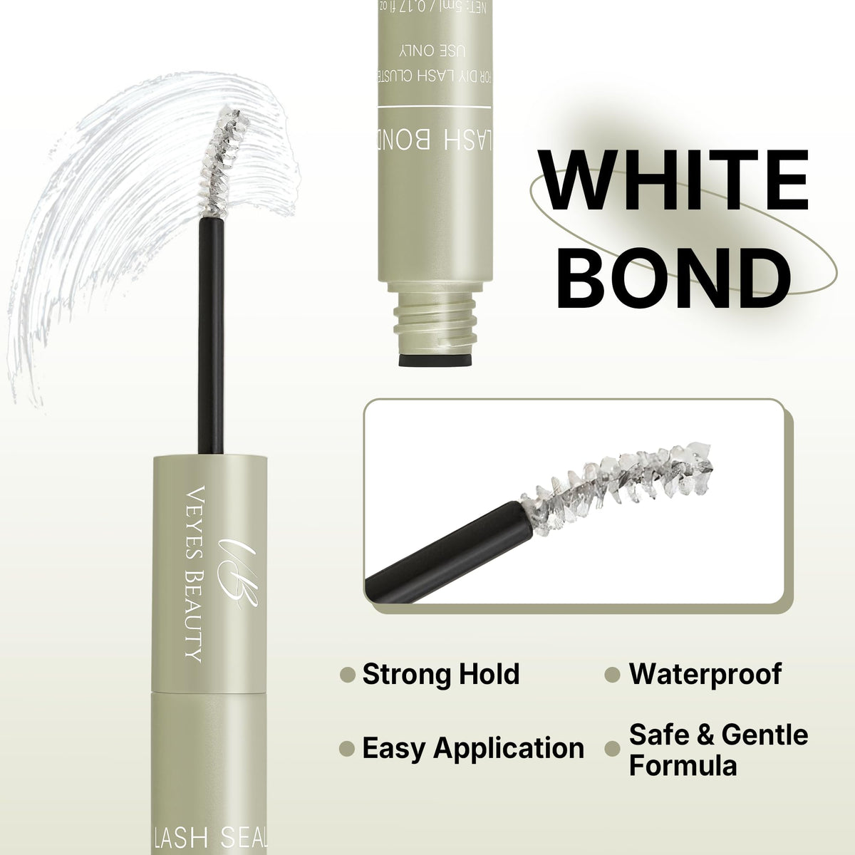 VEYESBEAUTY glossy formula texture detail illustrating smooth, clump-free finish