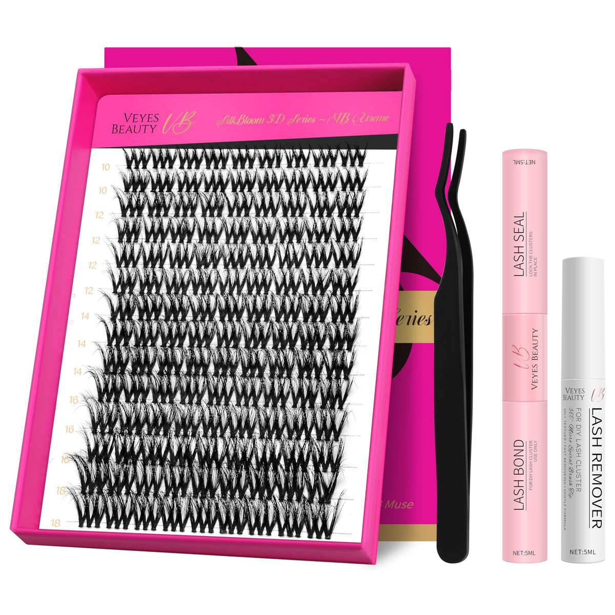 VEYESBEAUTY front packaging showing complete kit and quick setup benefit