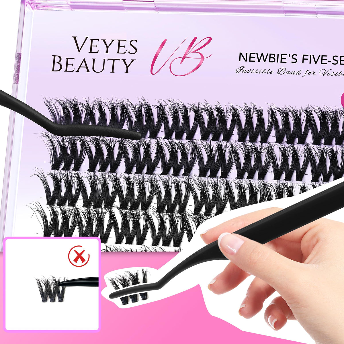 VEYESBEAUTY cluster next to ruler indicating precise 12mm length