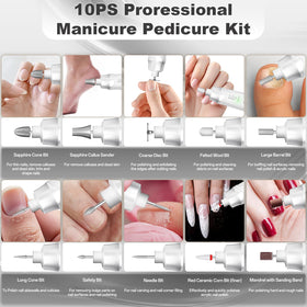 VFD in use during manicure on hands illustrating smooth shaping and time savings