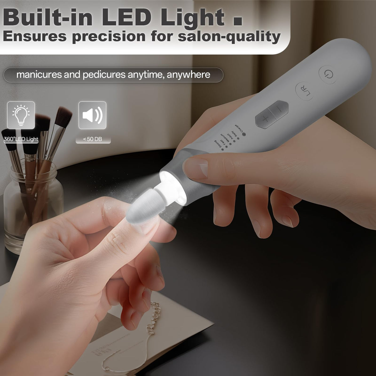 VFD nail drill controller LED display offering precise speed feedback and control