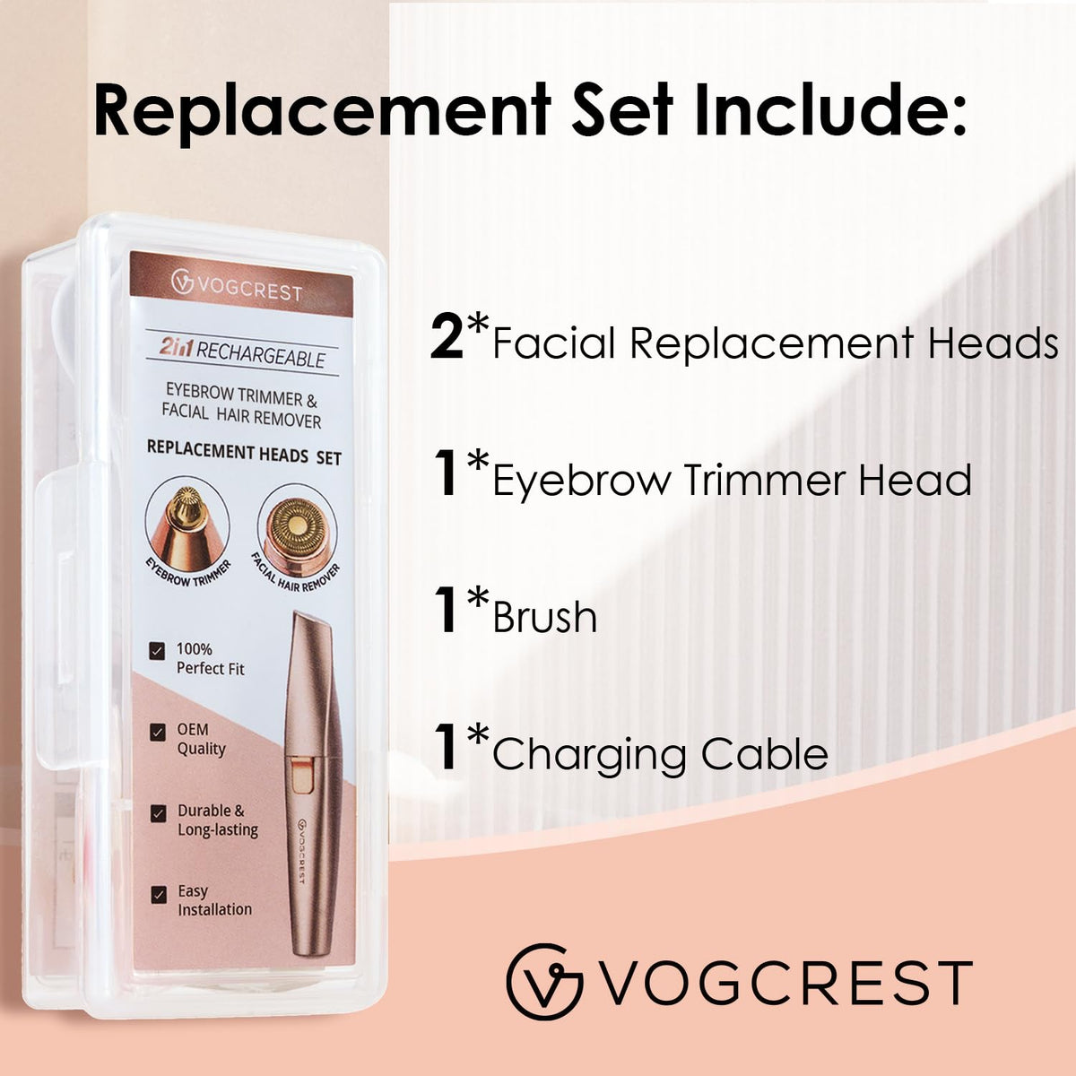 VG VOGCREST close-up of titanium-plated edge highlighting smooth glide benefit
