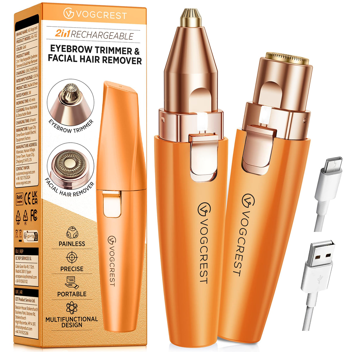VG VOGCREST front view orange showing compact design and ease of use