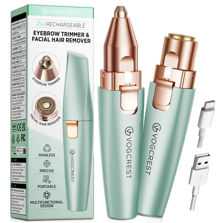 VG VOGCREST front view pastel green trimmer showing sleek design and portability