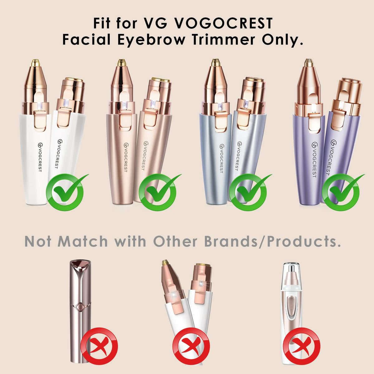 VG VOGCREST replacement head mounted on trimmer demonstrating secure fit benefit