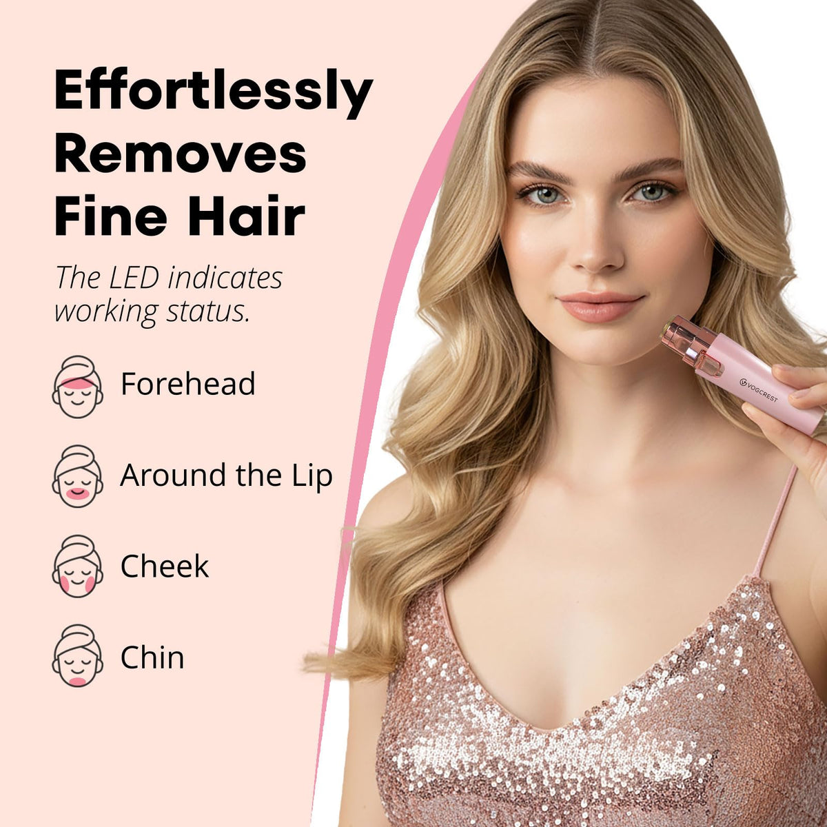 VG VOGCREST built-in LED light detail enhancing visibility for precise grooming