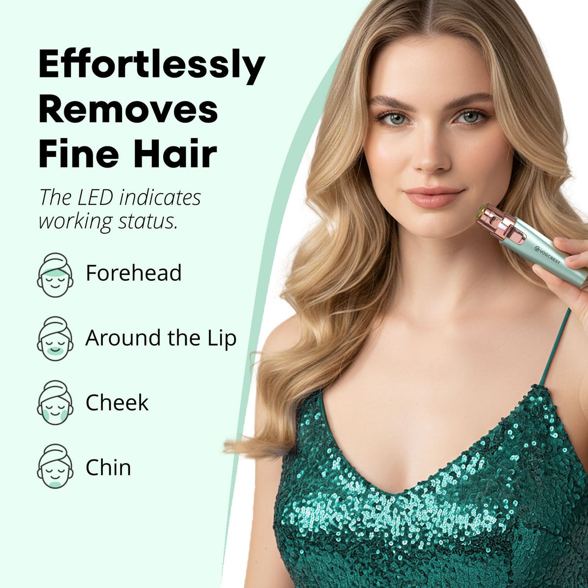 VG VOGCREST trimmer LED light on illuminating fine hairs for accuracy