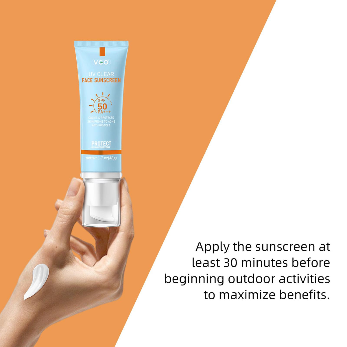 VGO travel-sized 50ml bottle in hand for portability and convenience