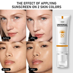 VGO applying sunscreen on hand demonstrating smooth blend and coverage