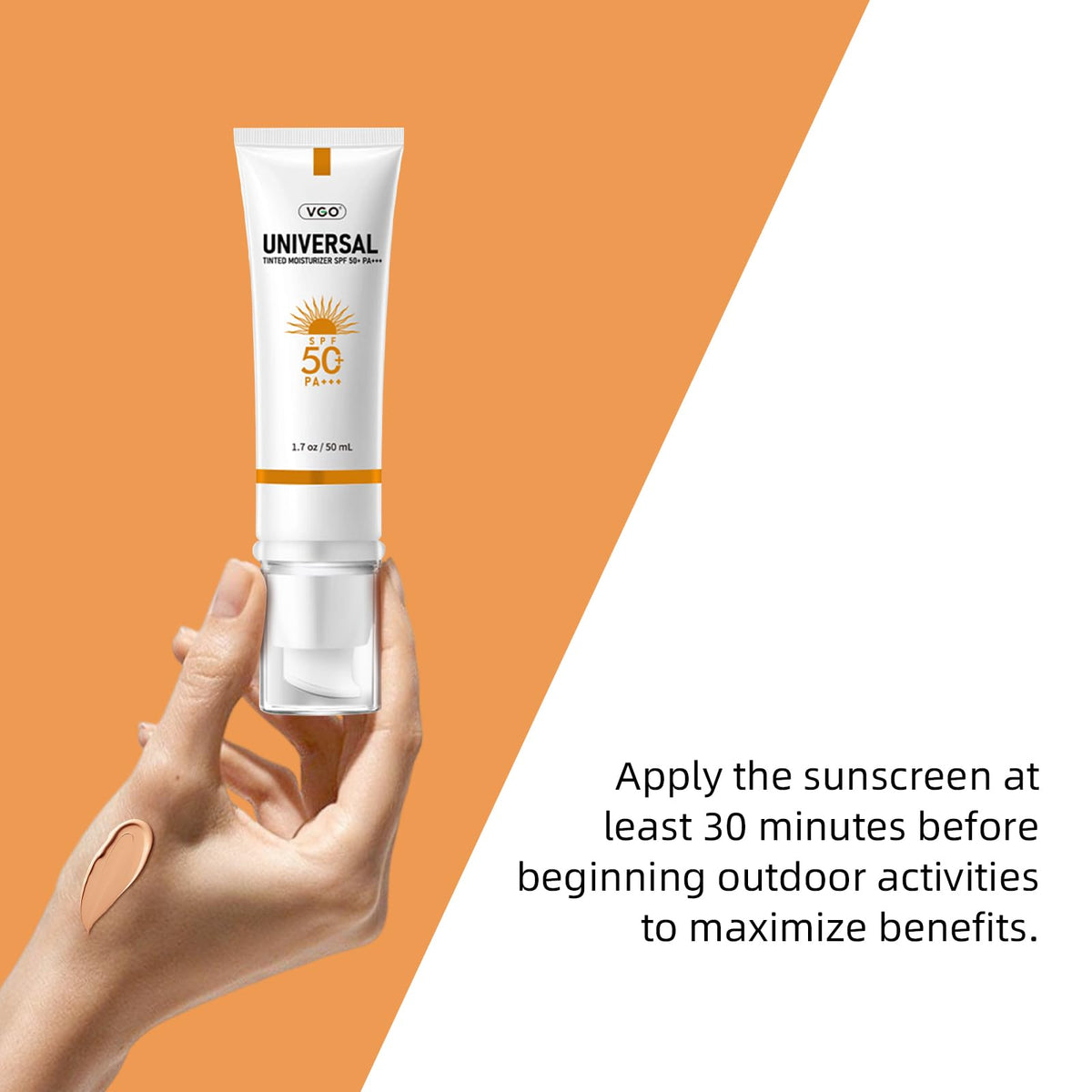 VGO sunscreen under makeup illustrating non-pilling primer benefit