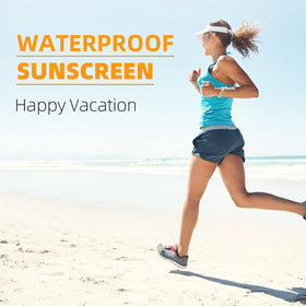 VGO sunscreen beaded water test highlighting 80-minute water resistance