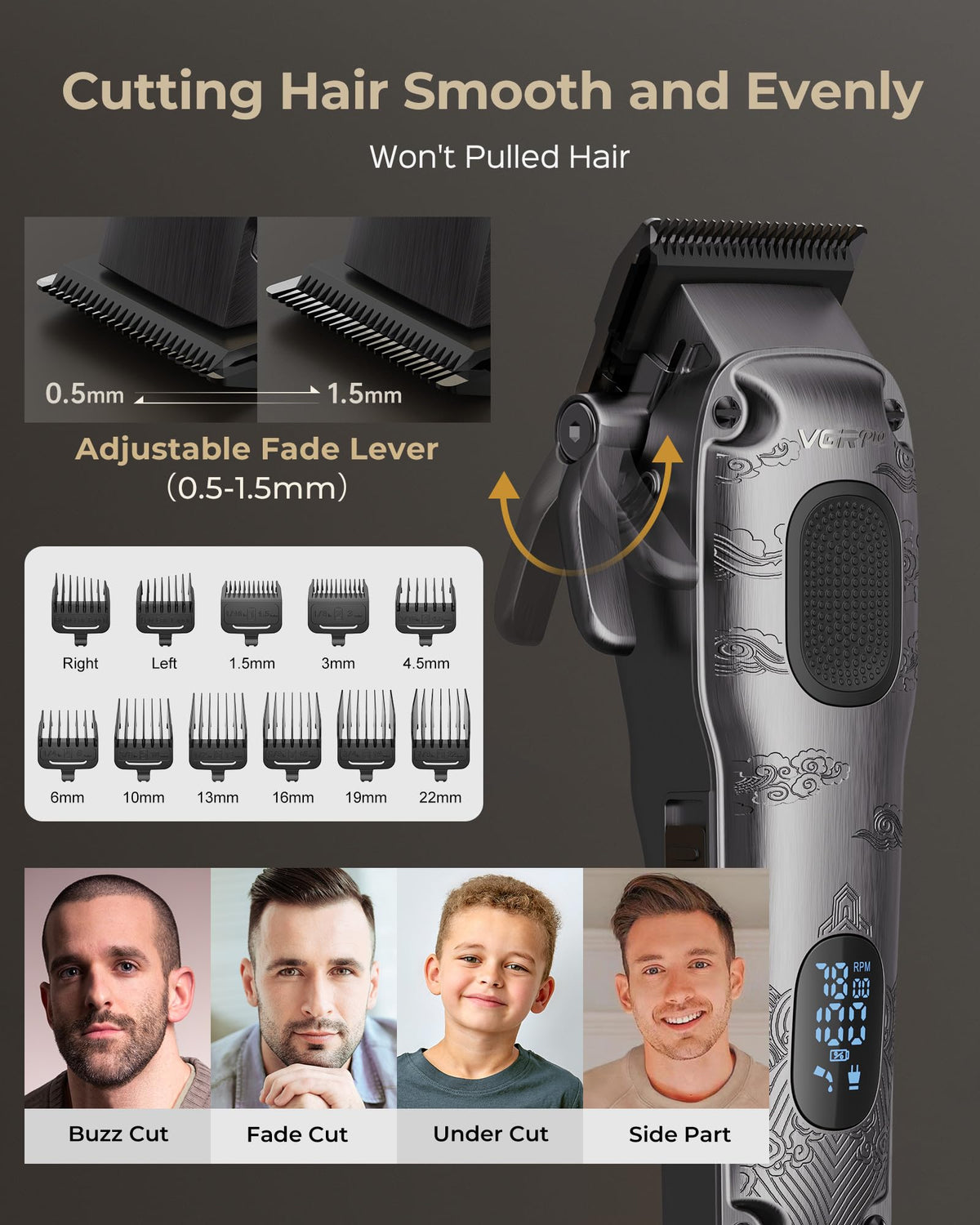 VGRPRO clipper blade close-up showing sharp edge for smooth cutting