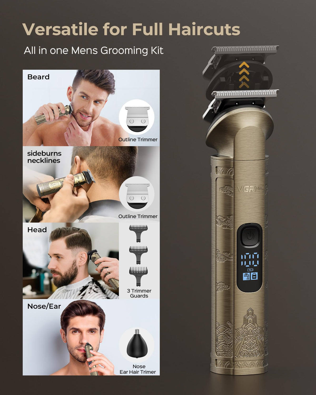 VGRPRO foil shaver under running water demonstrating IPX7 waterproof convenience