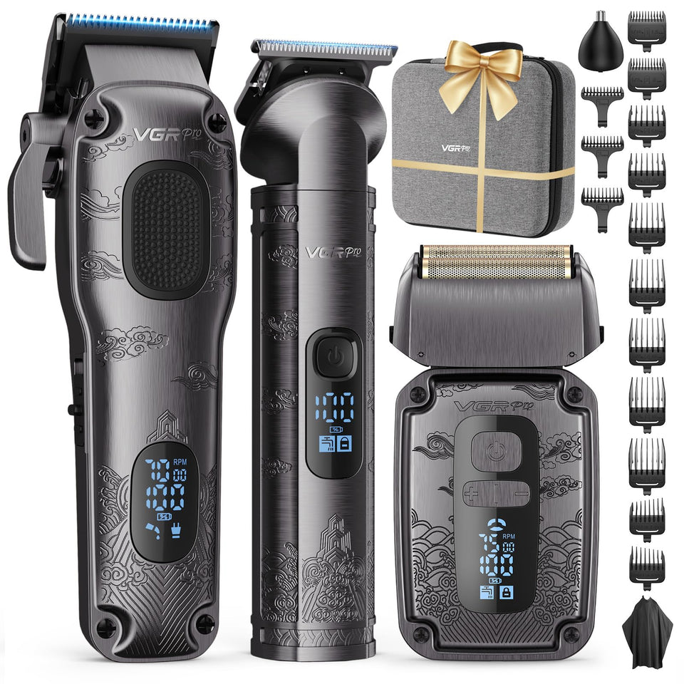 VGRPRO kit front view showing tools and accessories for complete grooming