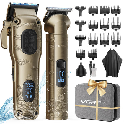 VGRPRO front packaging showing full grooming kit and storage case benefits