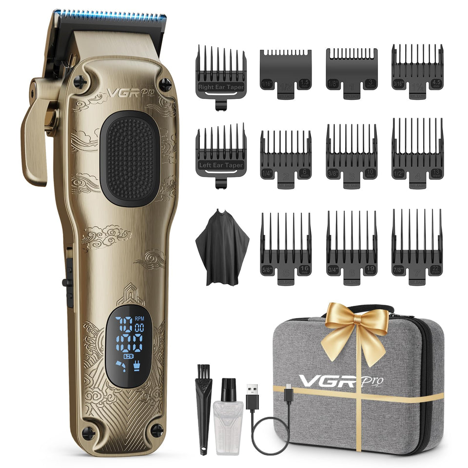 VGRPRO golden clipper front view showing sleek finish and professional design benefit