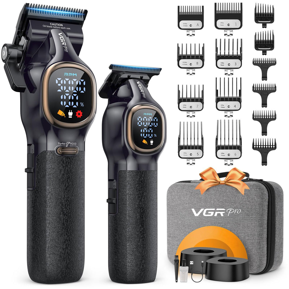 VGRPRO front view kit showing clipper and trimmer, delivers barber precision