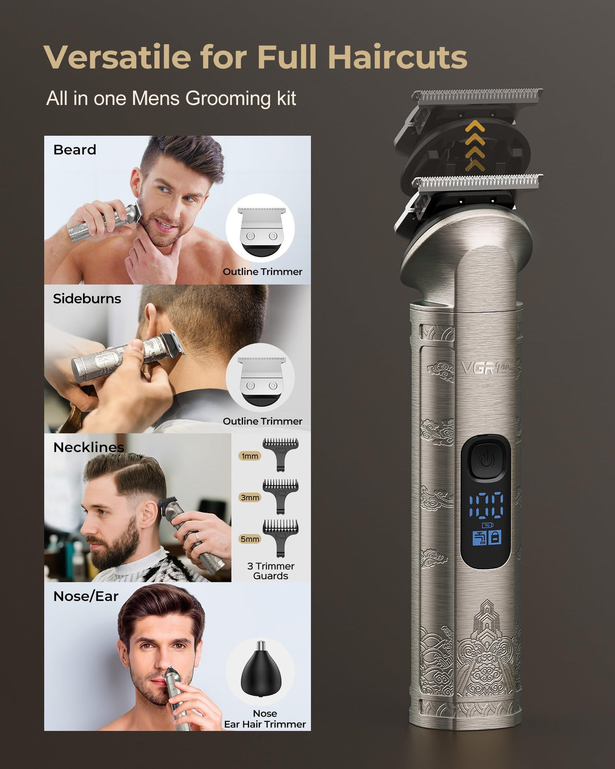 VGRPRO clippers in use cutting hair demonstrating smooth, pull-free performance