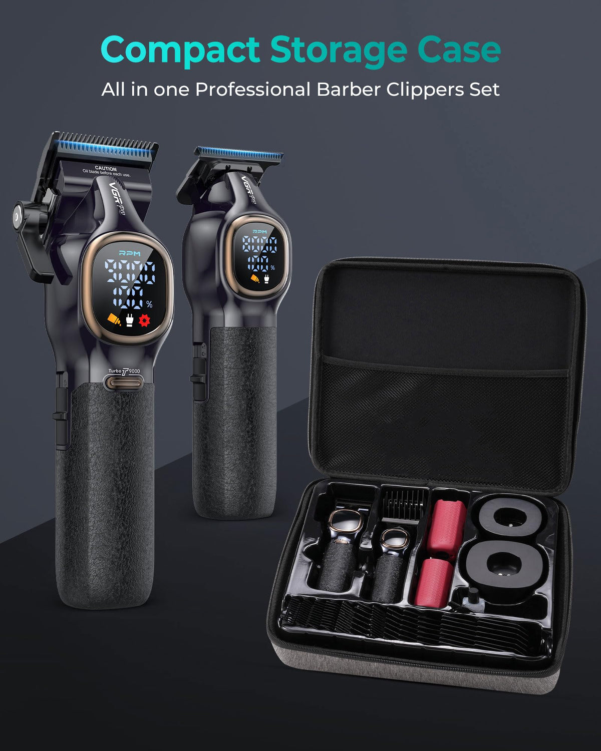 VGRPRO in-use haircut scene showing cordless freedom and clean fades