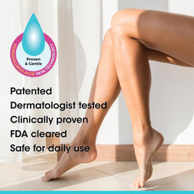 vH essentials applied underarm illustrating itch relief and non-stinging comfort
