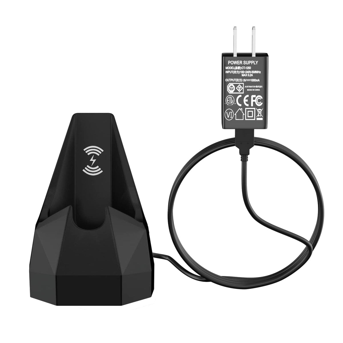 vhbw front view charging dock showing compact profile and reliable charging