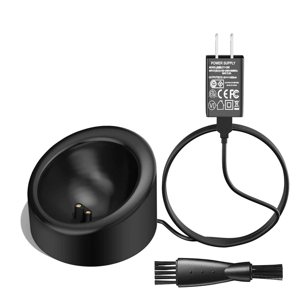 VHBW front view charging dock showing stable base and ready-to-charge benefit
