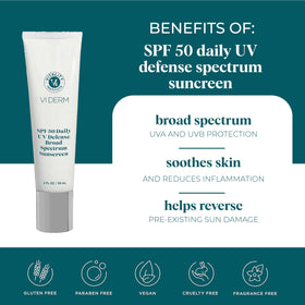 VI DERM sunscreen being applied to face demonstrating lightweight, non-greasy feel