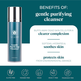 VI DERM pump foam texture on fingertips demonstrating lightweight, hydrating lather
