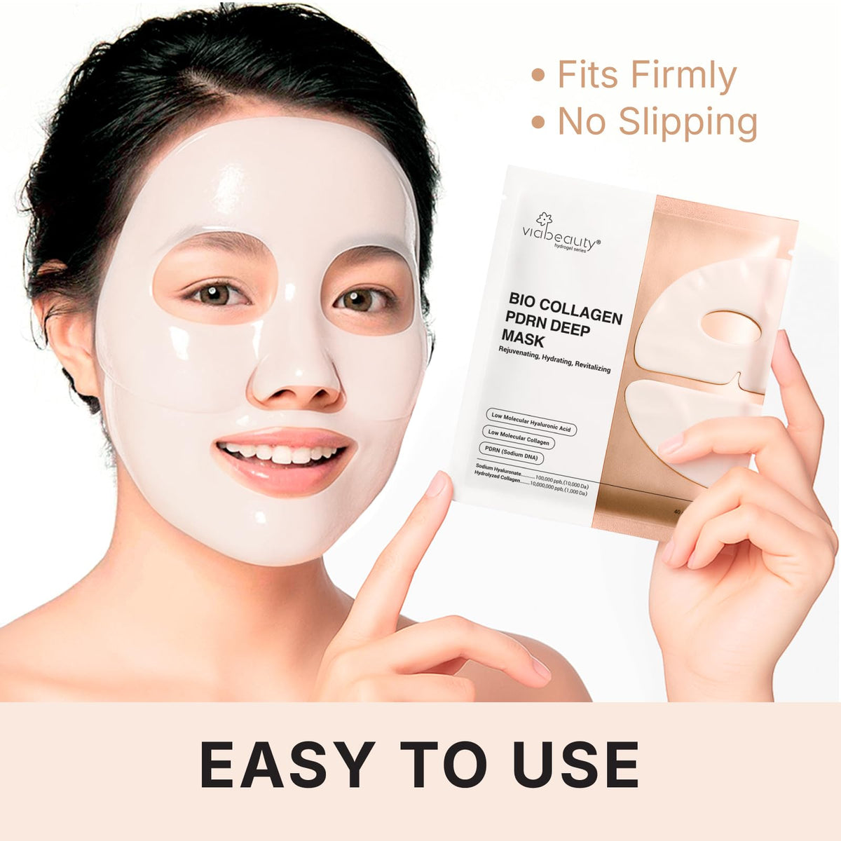 VIABEAUTY mask in bathroom spa scene suggesting relaxing routine